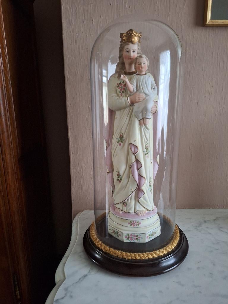 Mariabeeld met kind stolp, Antiek en Kunst, Ophalen