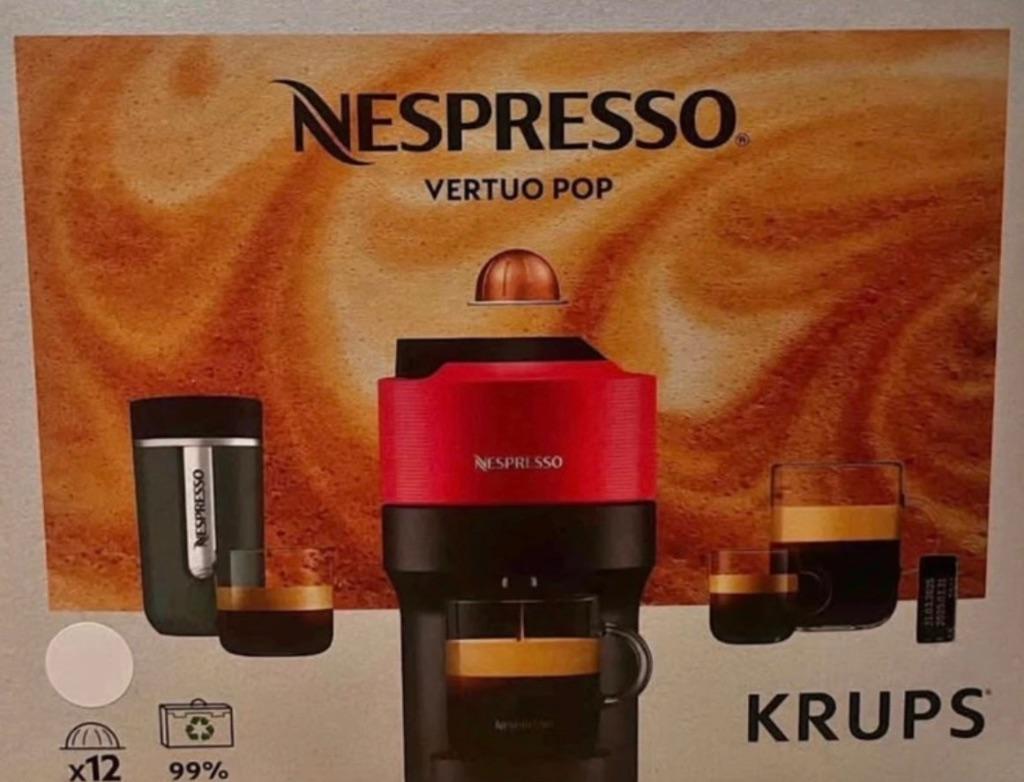 Nespresso Vurtuo Pop, Autres modèles, Réservoir d'eau amovible, Dosettes et capsules de café, Comme neuf