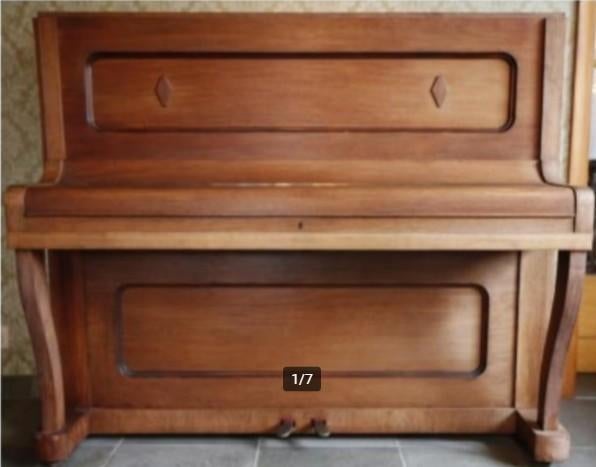 Piano - Merk : J. Günther, Musique & Instruments, Pianos, Utilisé, Piano, Brun, Enlèvement