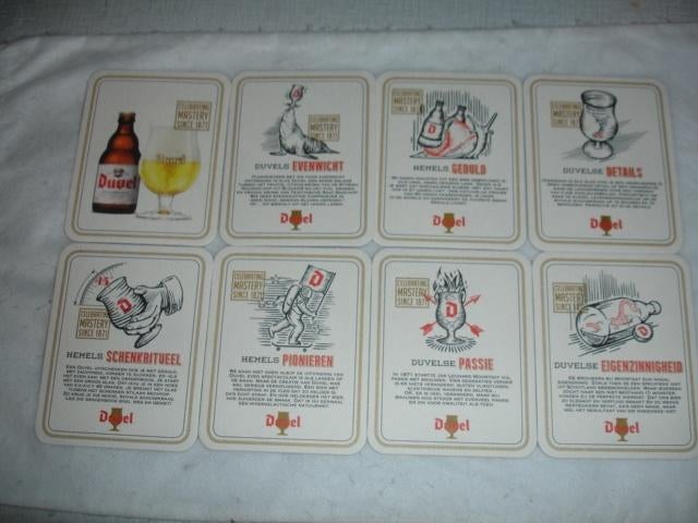 Bierviltjes Duvel Celebrating Mastery, 8 stuks voor € 1,00, Ophalen of Verzenden, Nieuw, Viltje(s), Duvel