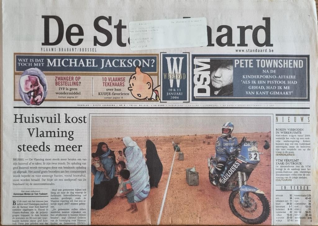 Journal Journal Tintin Tintin De Standaard 2004, Enlèvement ou Envoi, 1980 à nos jours, Journal