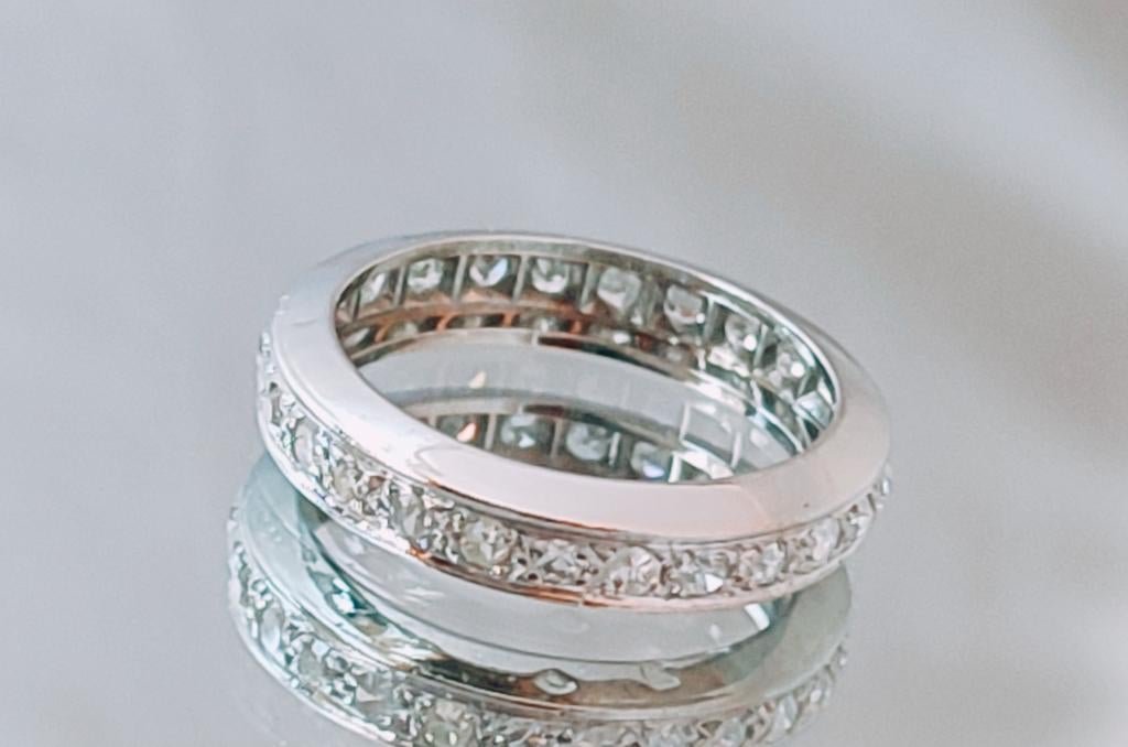 Platinum verlovingsring met diamanten 0,65kt, Enlèvement ou Envoi, Comme neuf, Avec pierre précieuse