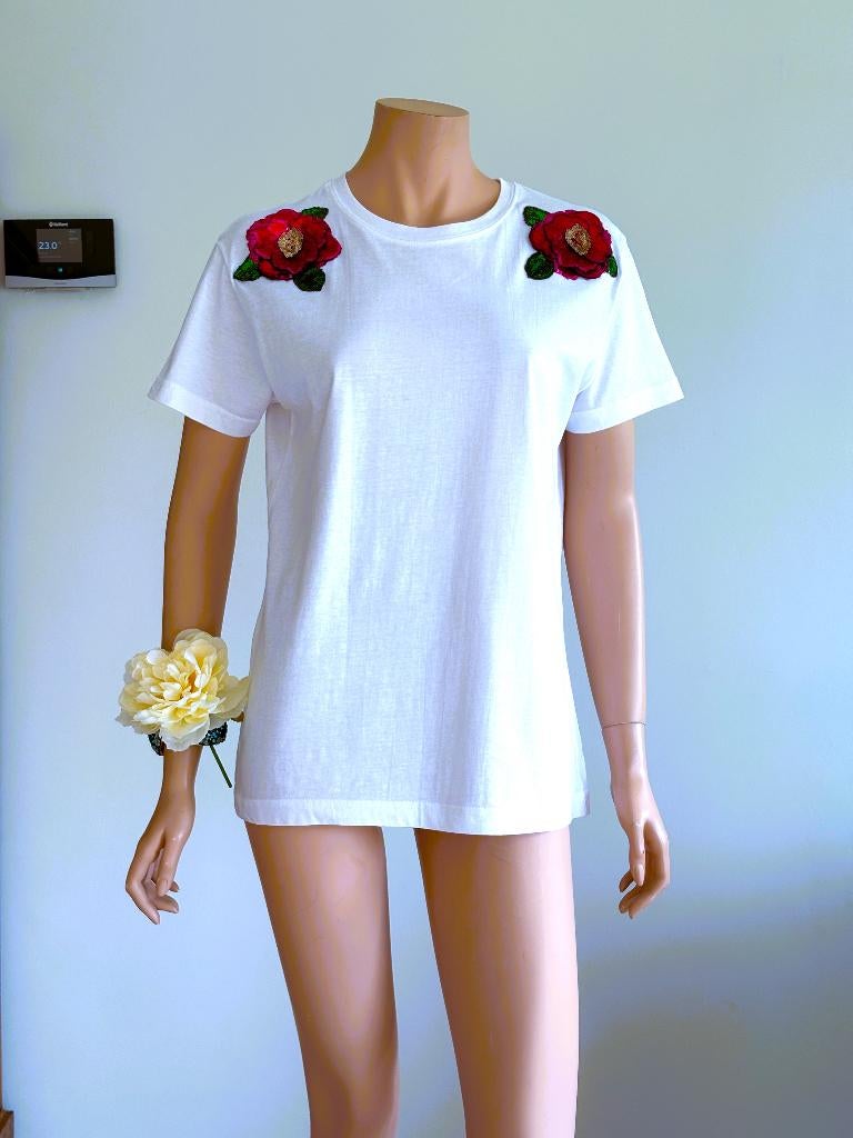 Lewis Melly T‑shirt XL  100% Katoen met  Bloemenapplicatie, Manches courtes, Enlèvement ou Envoi, Comme neuf, Lewis & Melly