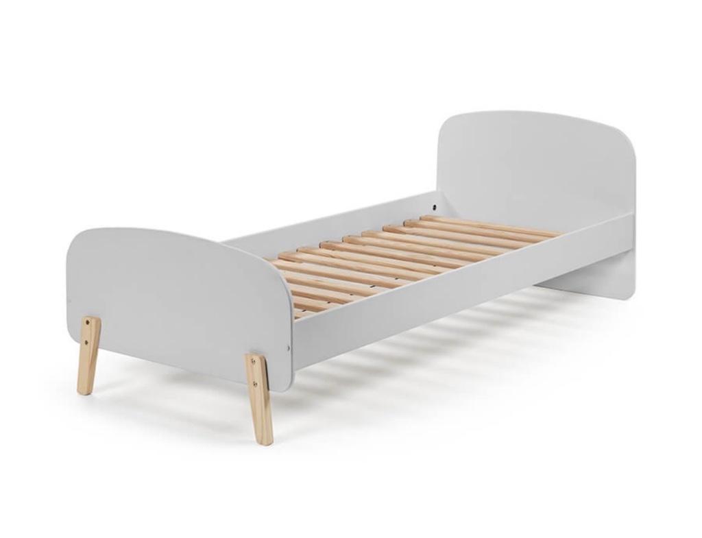 Kinderbed + nachtkast (licht grijs) Kiddy van Vipak, Huis en Inrichting, Ophalen, 90 cm, Eenpersoons, Zo goed als nieuw