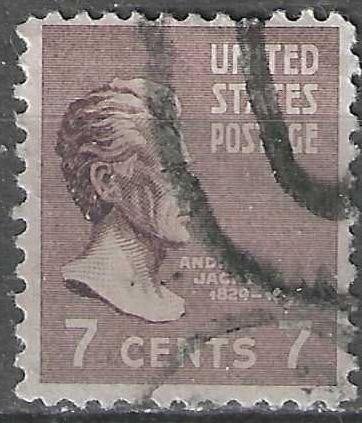 USA 1938 - Yvert 377 - Andrew Jackson - 7 c. (ST), Verzenden, Gestempeld