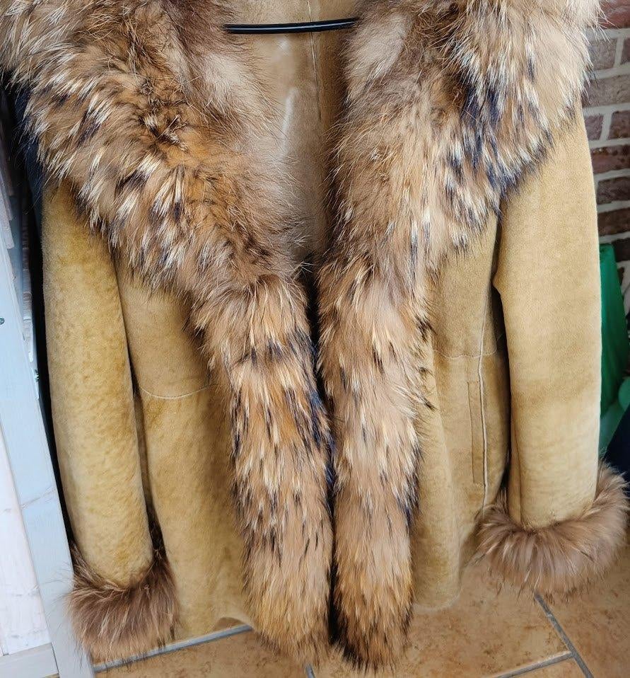 jas in omgekeerd lam en echte zilvervos maat 44, Kleding | Dames, Jassen | Winter, Zo goed als nieuw, Maat 42/44 (L), Overige kleuren