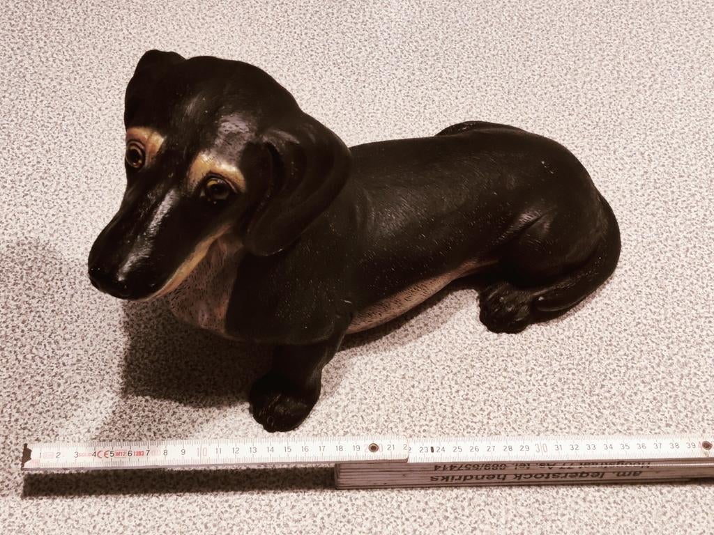 Beeld zwarte teckel, Ophalen of Verzenden, Zo goed als nieuw