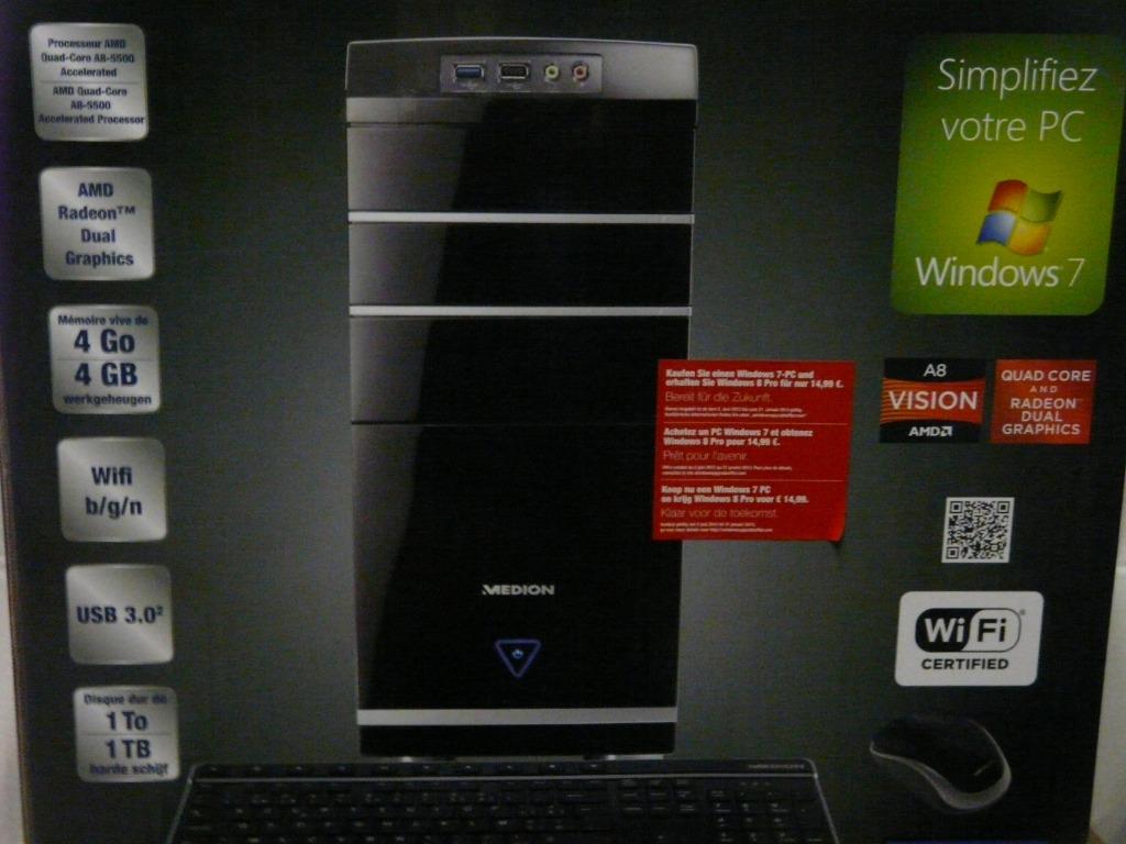 MEDION AKOYA P4210 MD 8370 WINDOWS 7 MULTIMEDIATOWER-PC, Ophalen, Gebruikt, Overige typen, MEDION AKOYA MD 8370 W