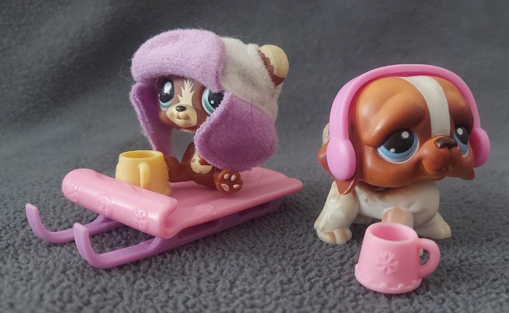 Littlest Pet Shop, winterspelen: beer (#3561) + hond (#76), Ophalen, Gebruikt