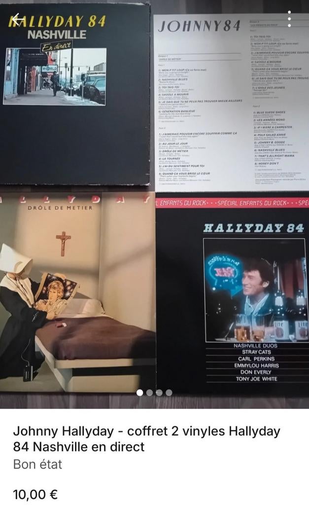 Johnny Hallyday - vinyles Hallyday 84, Enlèvement ou Envoi, Utilisé