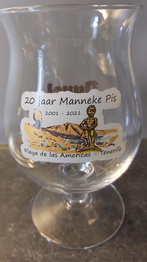 Duvel glas 20jaar Manneke Pis witte achtergrond, Enlèvement ou Envoi, Neuf, Verre ou Verres, Duvel