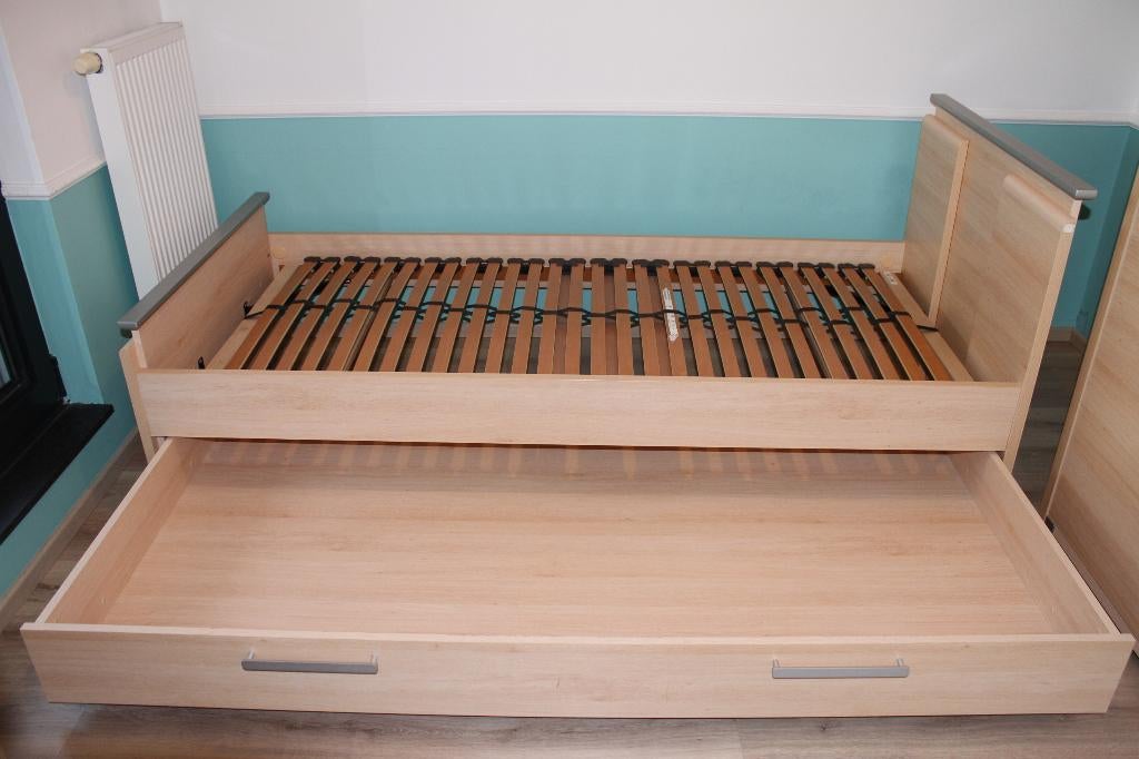 Lit gigogne avec sommier, 90 cm, Contemporain, Enlèvement, Bois