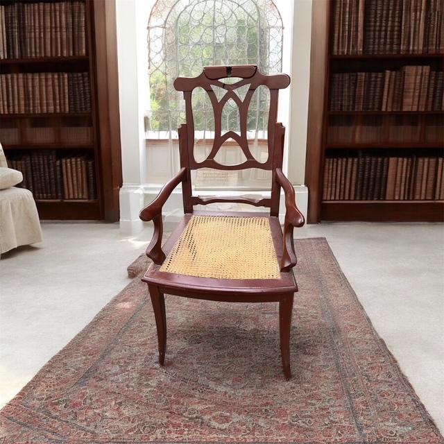 Fauteuil ancien avec dossier réglable et assise en osier, Enlèvement