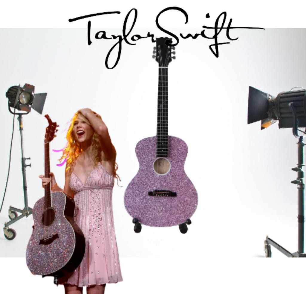Miniatuur gitaar Taylor Swift "Rainbow Pink" semi-akoestisch, Ophalen of Verzenden, Nieuw, Instrument of Accessoires