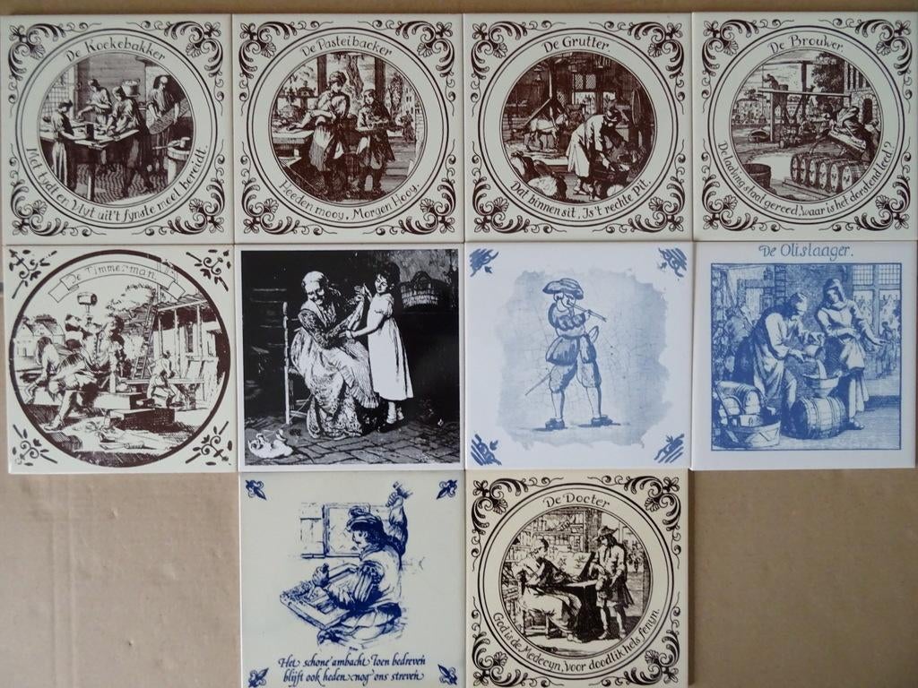 Carrelage tuile Mosa vintage avec profession 19 euros chacun, Antiquités & Art, Curiosités & Brocante, Enlèvement ou Envoi