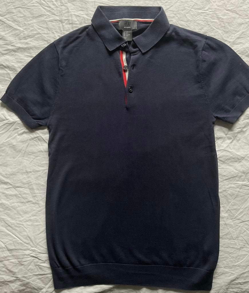 Silk blend H&M donkerblauwe polo XS, Ophalen of Verzenden, Zo goed als nieuw, Blauw, H&M