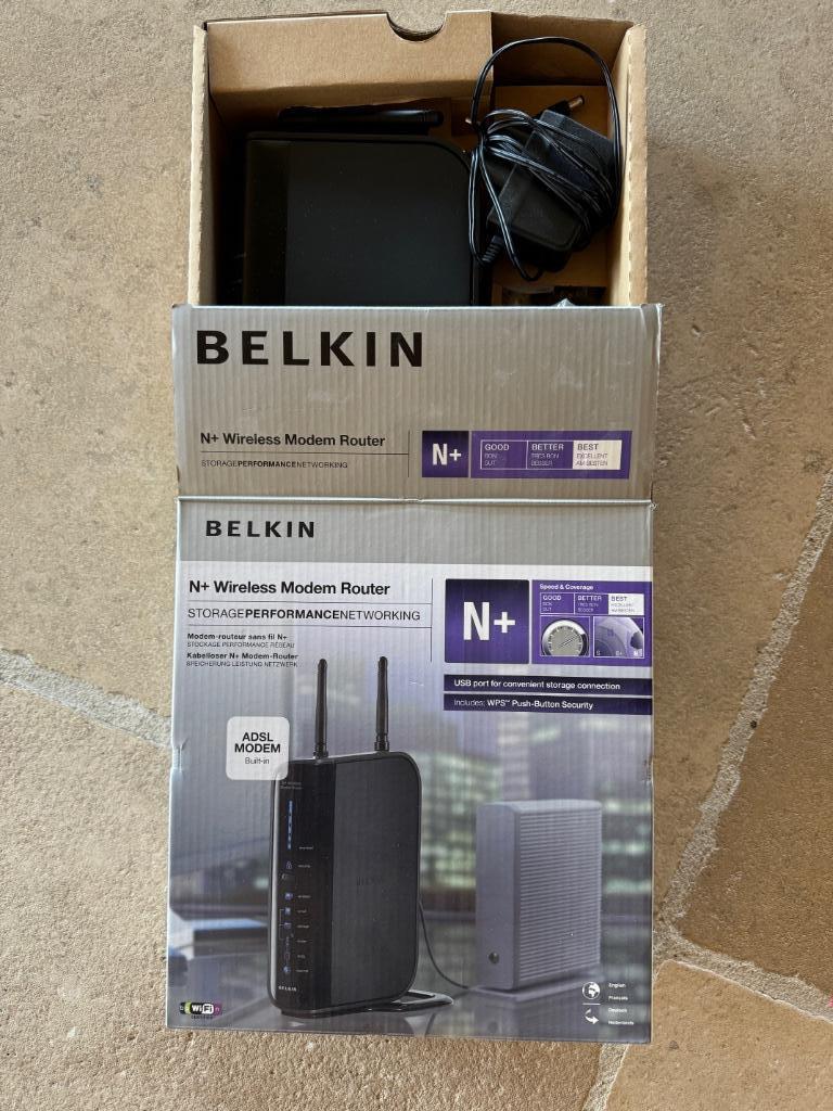 Modem-routeur sans fil N+ de Belkin, Enlèvement, Neuf, Routeur avec modem, Belkin