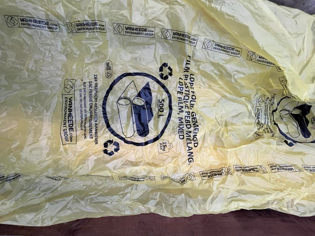 Grote plastic zakken 500l Bieden, Ophalen