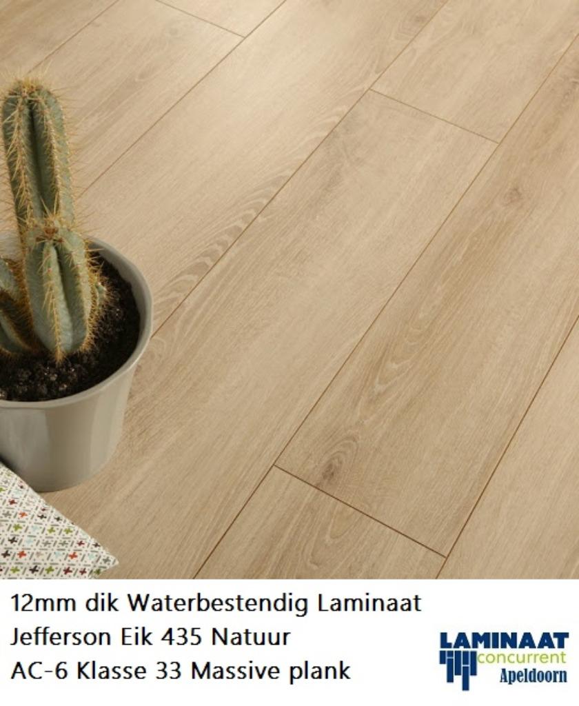 12mm dik Waterbestendig Laminaat Jefferson Oak AC-6 Klasse 3, 75 m² of meer, Beige, Nieuw, Ophalen of Verzenden