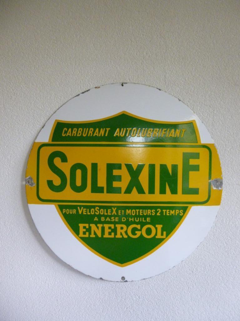 EMAILLE RECLAME BORD"SOLEXINE HUILE ENERGOL"UIT JAREN 50/60, Verzamelen, Ophalen of Verzenden, Gebruikt, Reclamebord