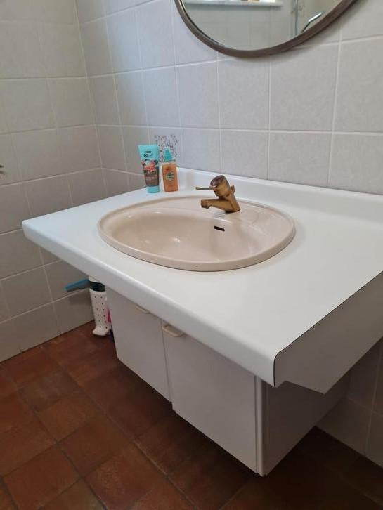 1m Badkamermeubel hangsysteem en lavabo, Ophalen, Zo goed als nieuw