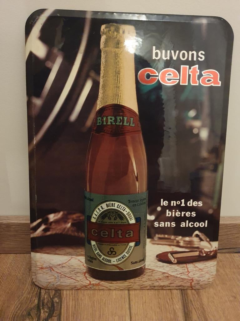 Panneau publicitaire Glacoid - Celta Pils Buvons Celta -, Collections, Marques & Objets publicitaires, Utilisé, Panneau publicitaire