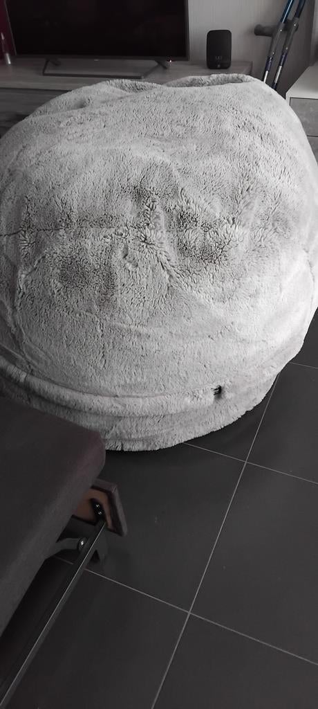 Grote grijze zitzak van het merk vetsak, Maison & Meubles, Sièges-poires, Enlèvement, Comme neuf, Gris, Pouf