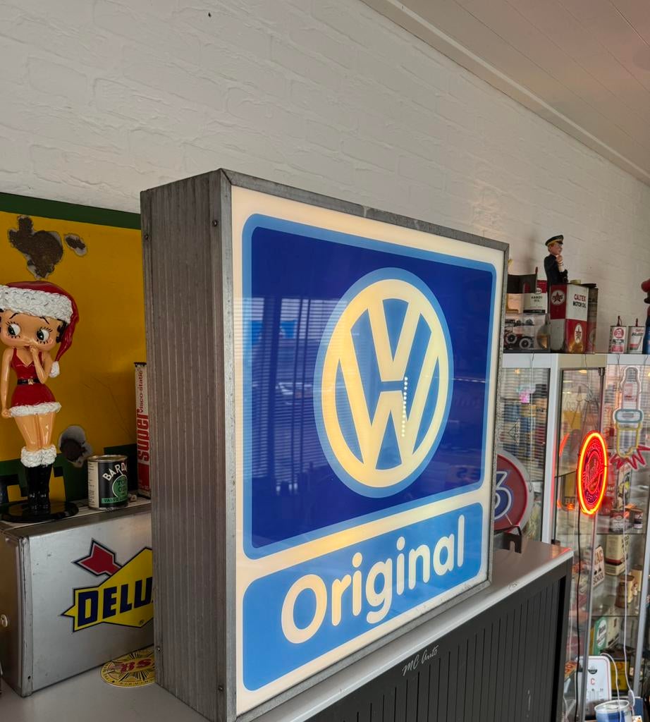 Caisson lumineux publicitaire VW Volkswagen, Enlèvement, Utilisé, Table lumineuse ou lampe (néon)