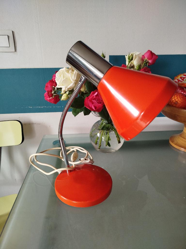 ANCIENNE LAMPE VINTAGE ORANGE, Enlèvement ou Envoi