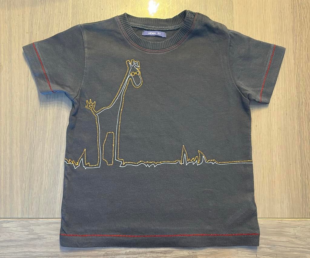 🦒 T-shirt laat 80, Kinderen en Baby's, Kinderkleding | Maat 110, Ophalen of Verzenden, Zo goed als nieuw, Shirt of Longsleeve