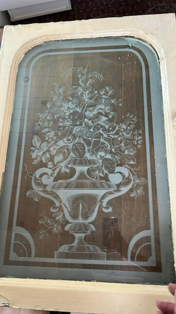 3 antieke deurtjes met mooi glaswerk, Antiek en Kunst, Antiek | Meubels | Kasten, Ophalen