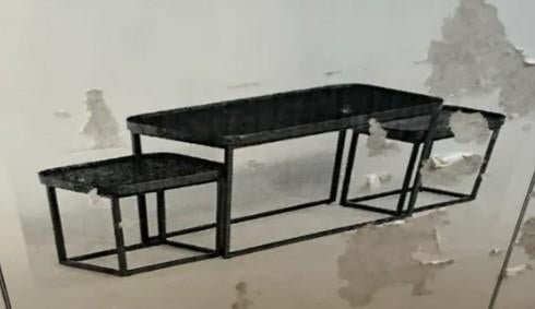3-delige salontafel in smeedijzer zwart, Huis en Inrichting, Ophalen, 50 tot 100 cm, Nieuw, 50 tot 100 cm