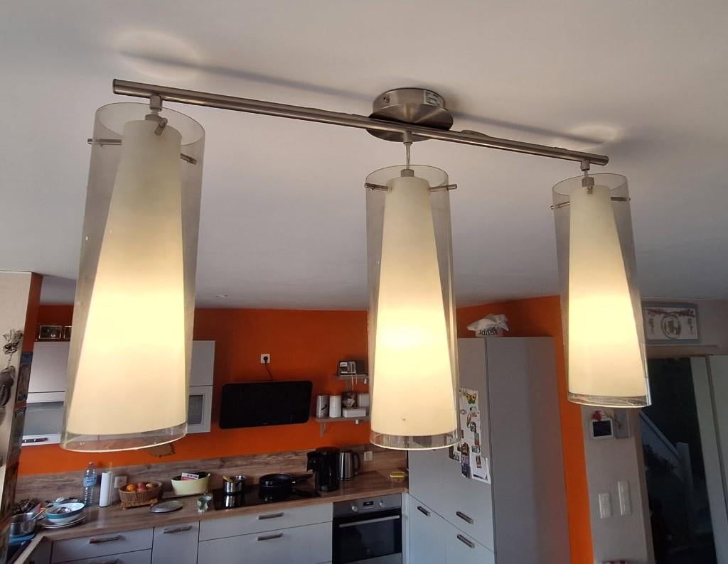 Luminaire, Maison & Meubles, Lampes | Suspensions, Enlèvement ou Envoi, Verre, Comme neuf, 50 à 75 cm