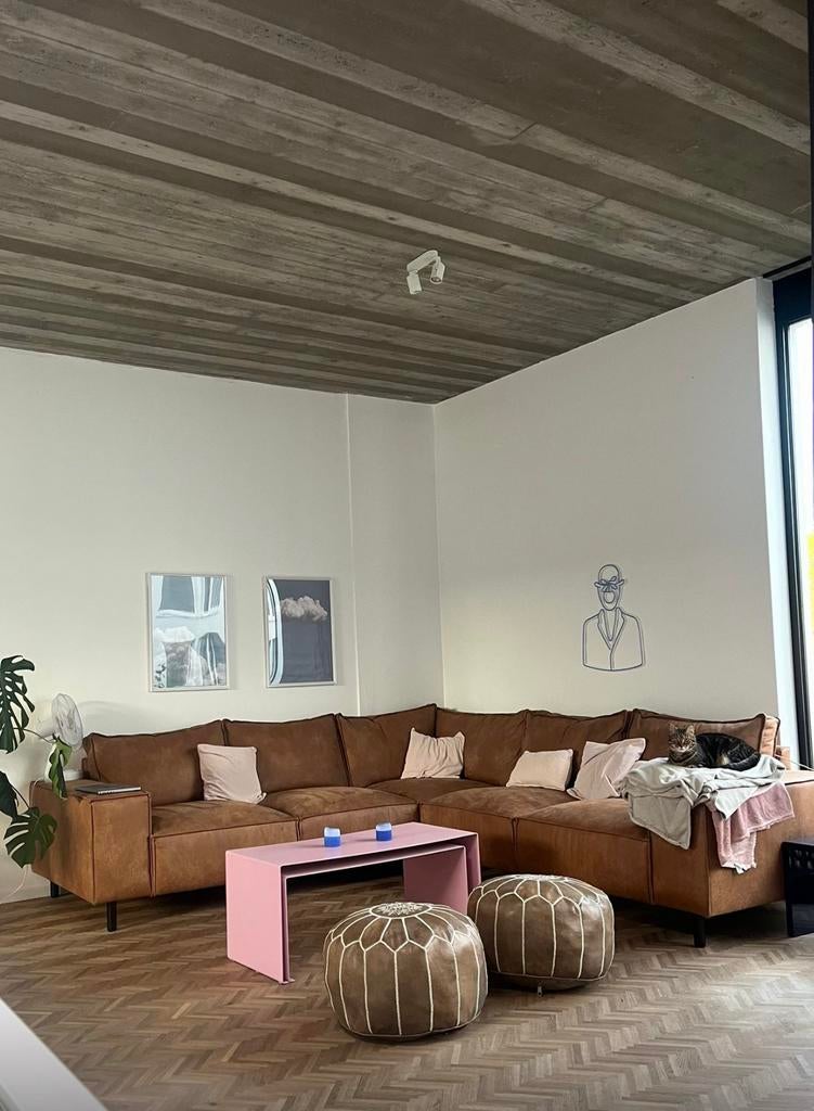 Canapé 100% cuir 3m sur 3m, Enlèvement, Comme neuf, Cuir