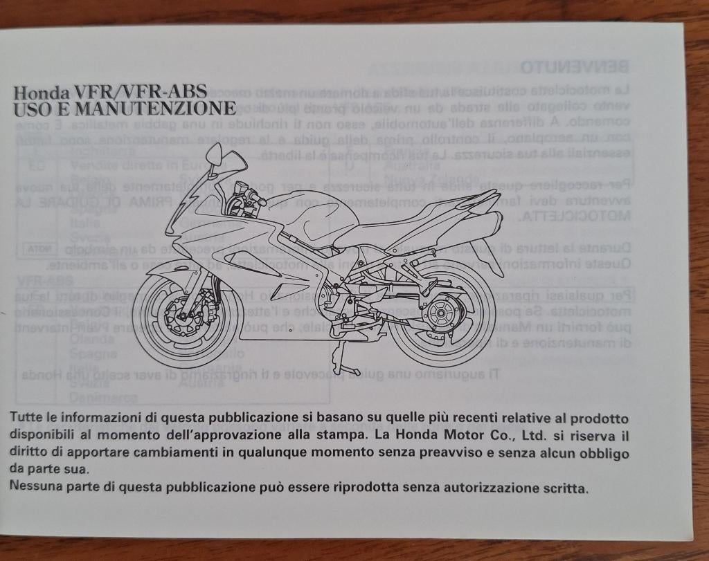 Origineel Honda VFR800 / VFR-ABS Instructieboekje, Verzenden, Honda