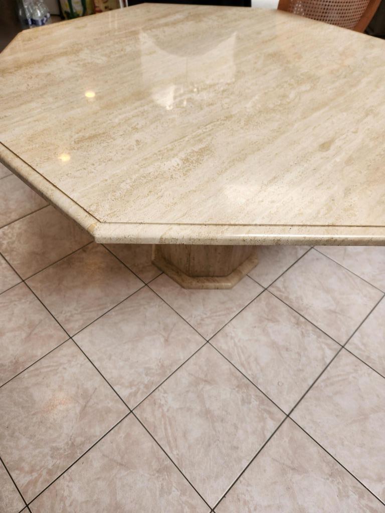 table travertin octogonale, 100 à 150 cm, 75 cm ou plus, Octogonale, 100 à 150 cm