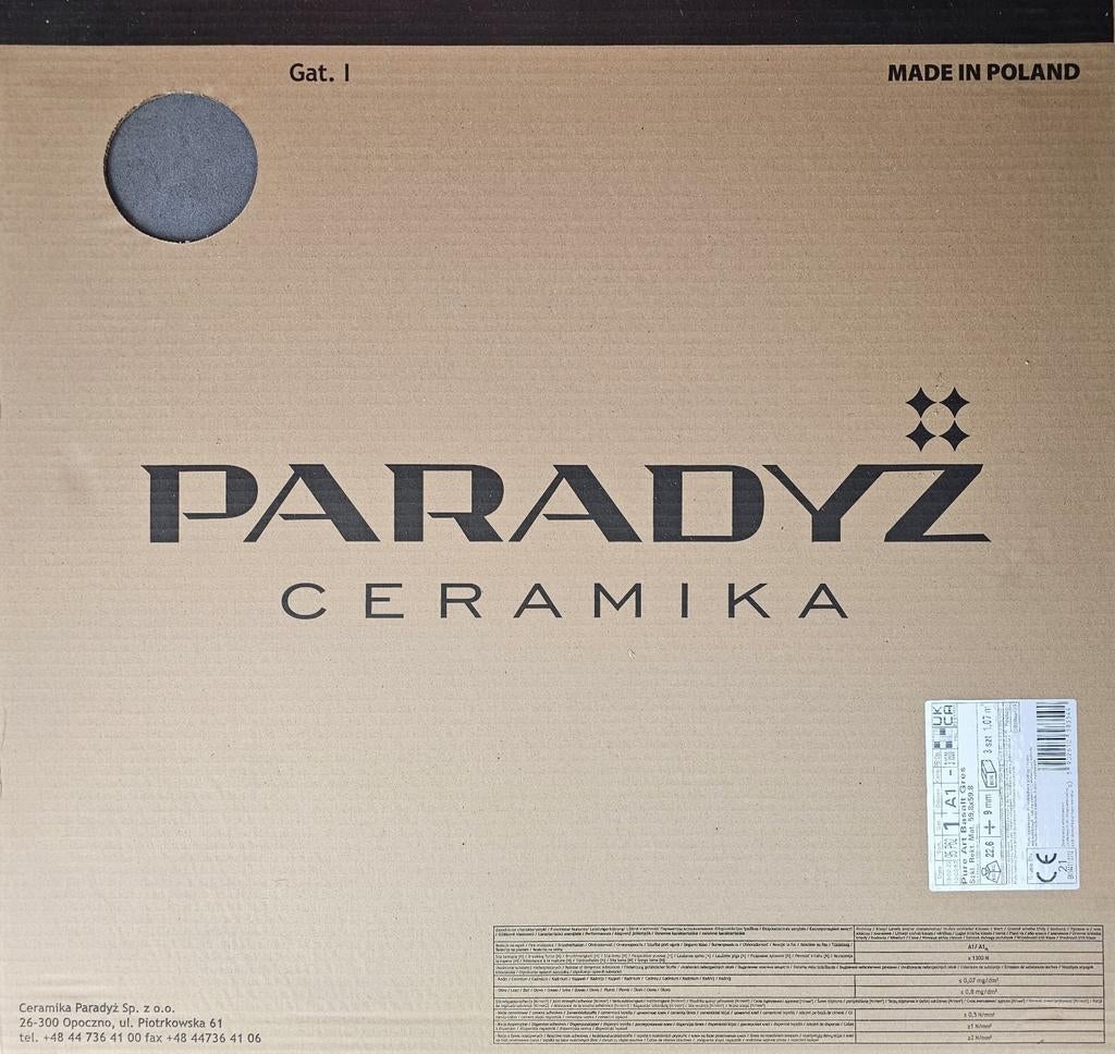 Vloertegel Paradyz Pure Art Basalt Gres, Ophalen, 40 tot 60 cm, 40 tot 60 cm, Keramiek