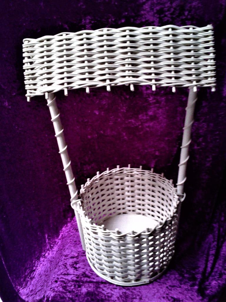 Presentatie mand waterput voor doopsuiker - witte kleur, Enlèvement, Comme neuf, Cadeau d'accouchement