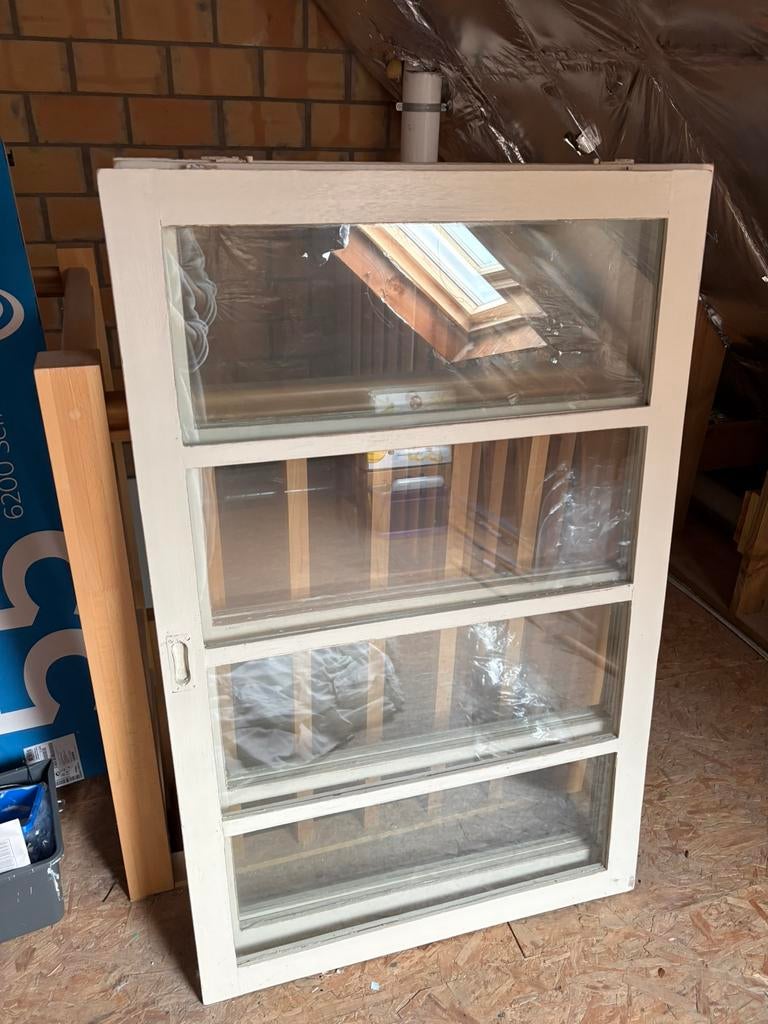 3 zware schuif deuren in hout en glas, Ophalen, Hout