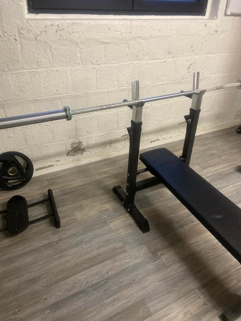 Gym halterbank halterbaar schijven, Ophalen, Gebruikt