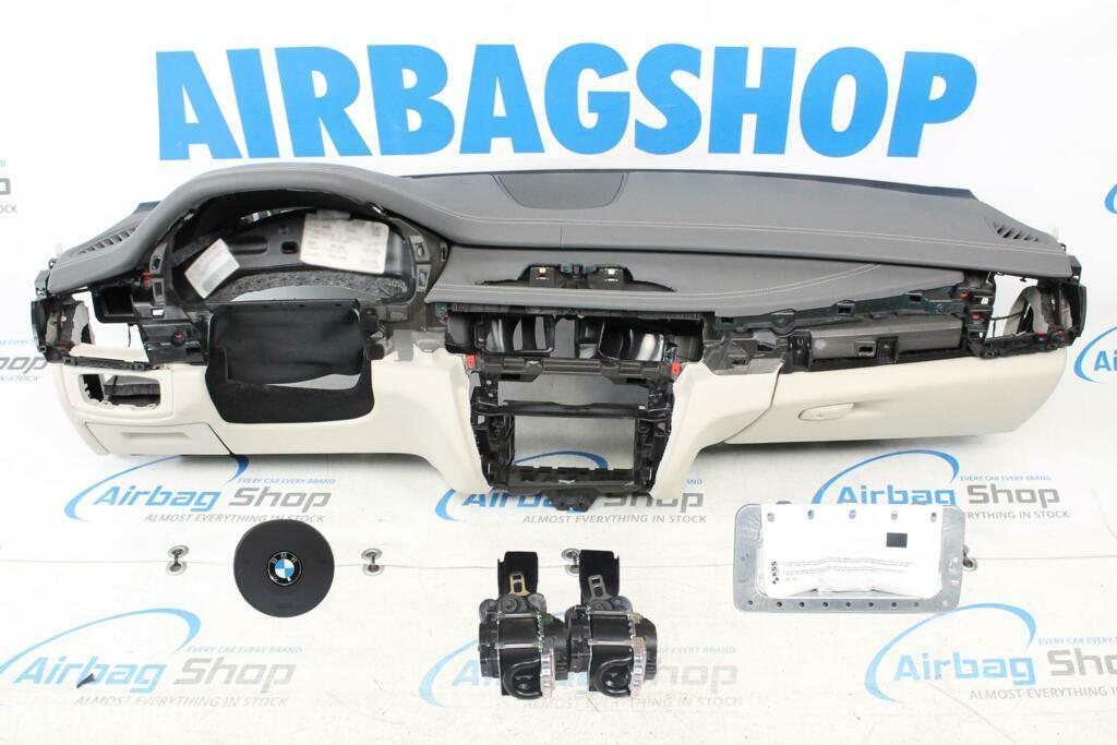 Airbag kit Tableau de bord gris/blanc cuir HUD BMW X5 F15, Enlèvement ou Envoi, Utilisé