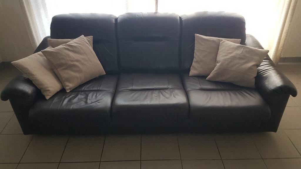 Koopje lederen driezit,afhalen zele, Huis en Inrichting, Ophalen