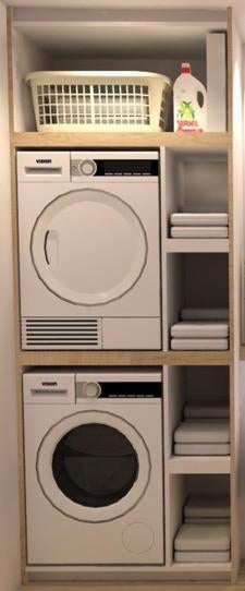 Kast voor wasmachine en droogkast. Op maat gemaakt in 2017, Enlèvement