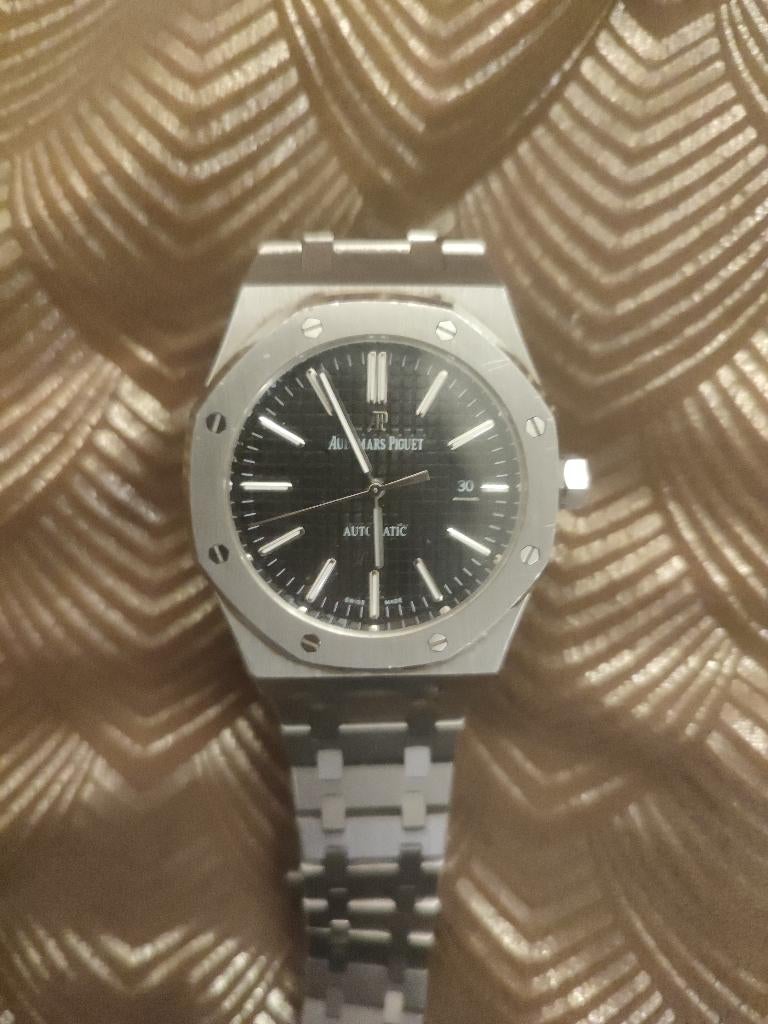 Audemars Piquet roal oak, Handtassen en Accessoires, Horloges | Heren, Staal, Gebruikt, Polshorloge, Zilver