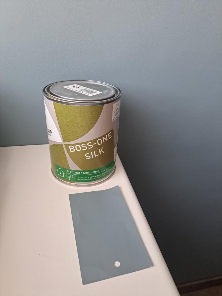 Boss verf, kleur Healing blue, Doe-het-zelf en Bouw, Verf, Beits en Lak, Ophalen, Verf