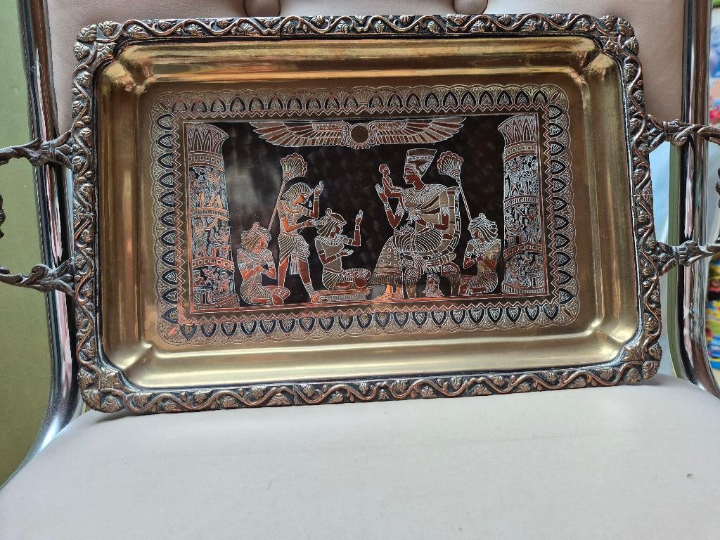 decoratie plateau handwerk Egypte, Antiek en Kunst, Curiosa en Brocante, Ophalen of Verzenden