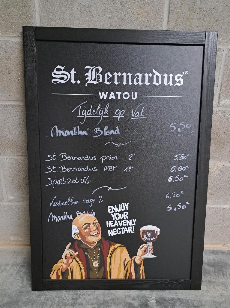 St Bernardus reclamebord krijtbord, Verzamelen, Biermerken, Ophalen of Verzenden, Zo goed als nieuw, Reclamebord, Plaat of Schild