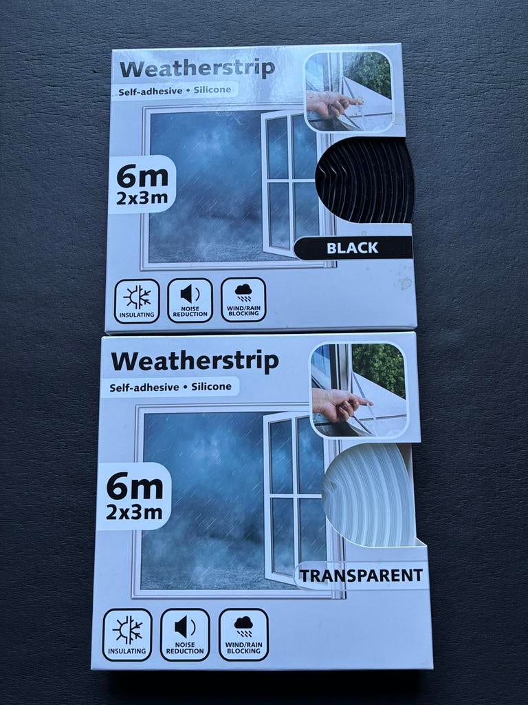 Tochtstrip/Tochtband 6 meter Zelfklevend (zwart & wit) NIEUW, Ophalen of Verzenden, Nieuw