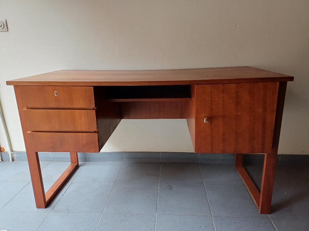 Vintage bureau, Ophalen, Hout, Vintage, Bureau-kast combinatie