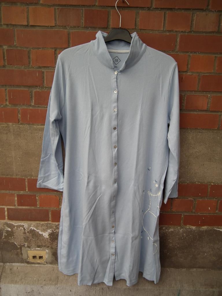 Peignoir de coloris bleu clair pour femme (TEX) taille XXL, TEX, Envoi, Comme neuf, Taille 46/48 (XL) ou plus grande